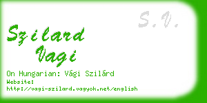 szilard vagi business card